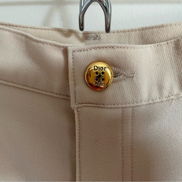 VTG Christian Dior Boutique flat front virgin wool blend cream pants US … - Picture 2 of 15
